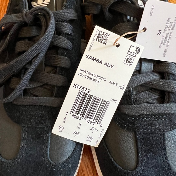 NIB Adidas Samba ADV “CARBON” W7.5 Black Carbon Silver IG7572 *Limited Release* - Picture 5 of 10